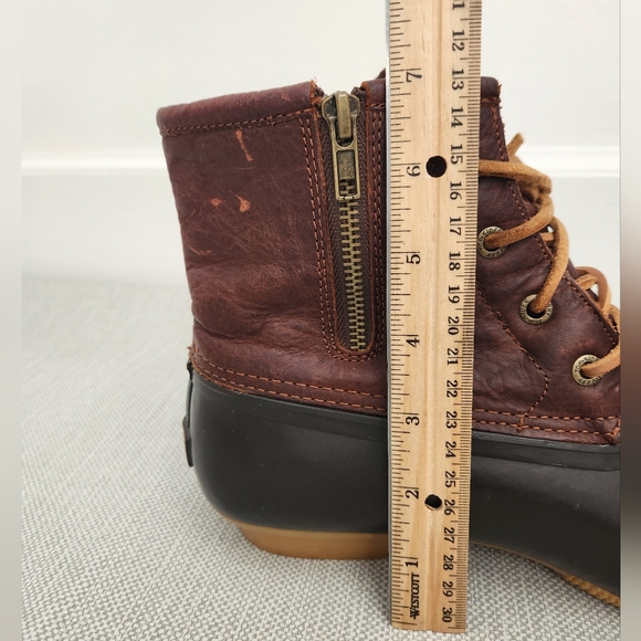 Sperry Top Sider Size 10 Duck Boots Leather Rubber Rain Snow Waterproof Women - Picture 12 of 14
